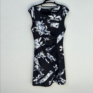 Karl Lagerfeld Black and White Sleeveless Sheath Dress